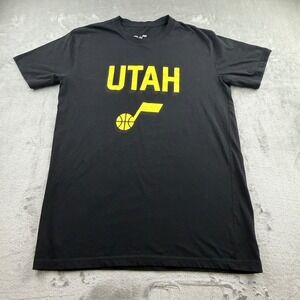 Utah Jazz T-Shirt Men's Large Black Yellow NBA Basketball Graphic Tee
